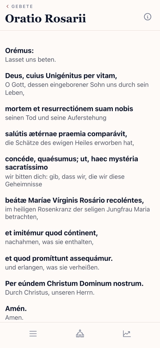 Der Rosenkranz von heute in der Latin-Prayer-App