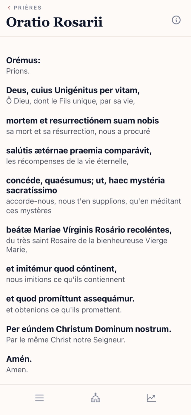 Le Rosaire du jour dans l’application Latin Prayer