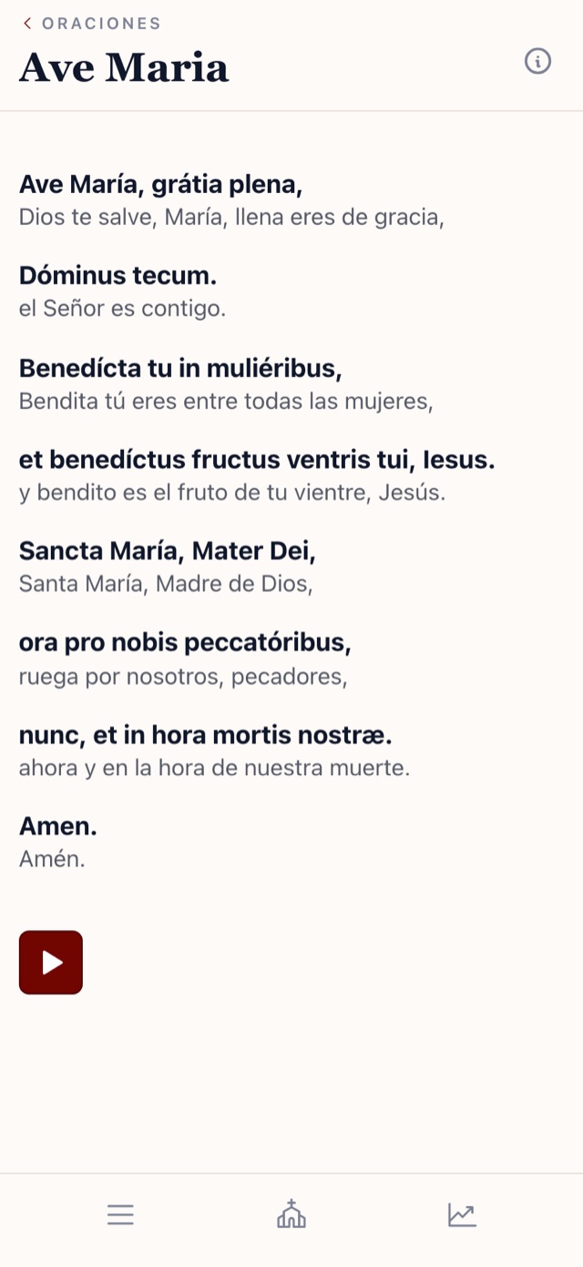 Ave María con traducción interlineal