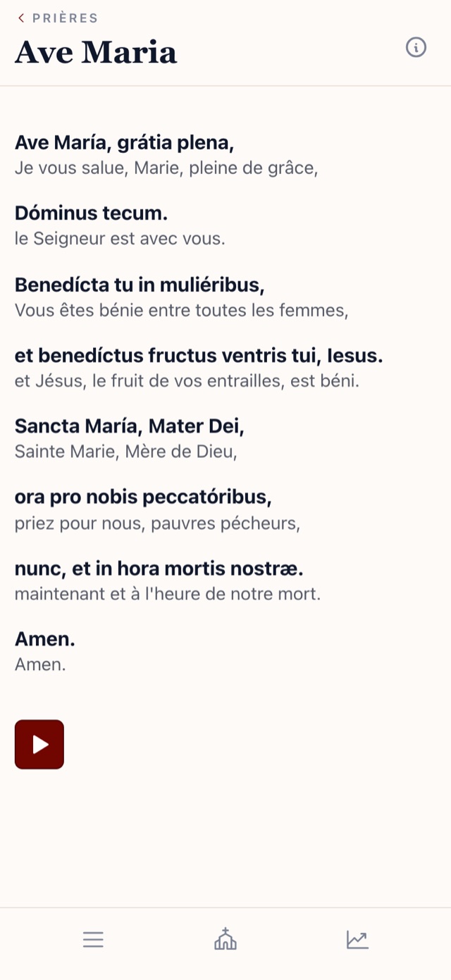 Ave Maria avec traduction interlinéaire